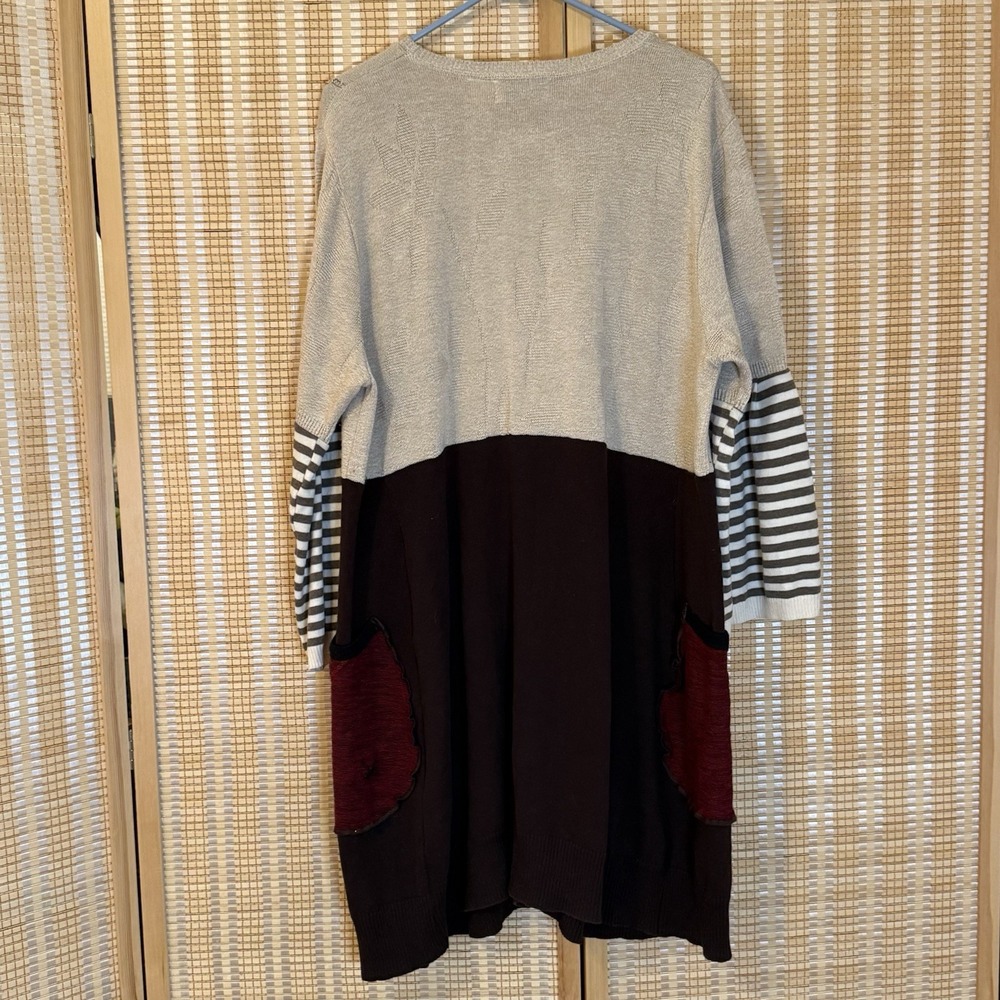 Alfred Dunner Womens XL Sweater Dress Cottagecore Preppy Boho Argyle Stripes - Picture 5 of 10